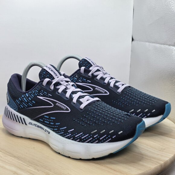Brooks Glycerin GTS 20 Shoes Womens Size 9 Navy Blue Purple Running 1203701B499 - Picture 5 of 11